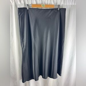 Worthington Black Maxi Slip Skirt for Night Out Plus Size Elastic Waist